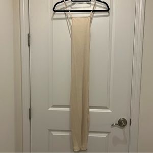 Zara cream spaghetti strap maxi dress
